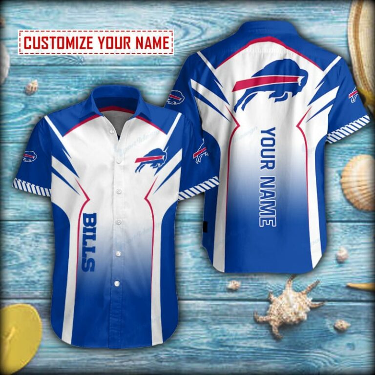 Buffalo Bills Blue Gradient Button Shirt