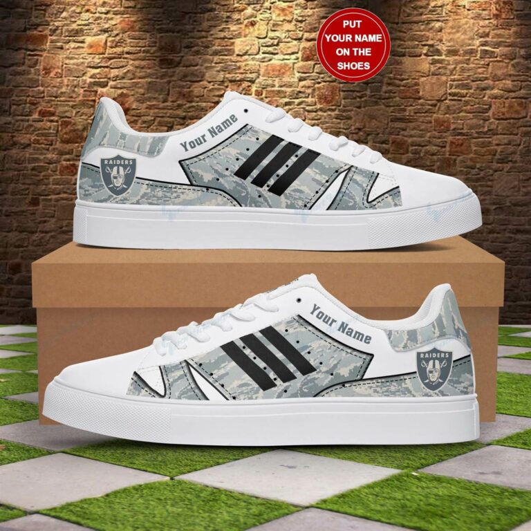 Camouflage Las Vegas Raiders Logo Stan Smith Shoes, Gift for NFL fans