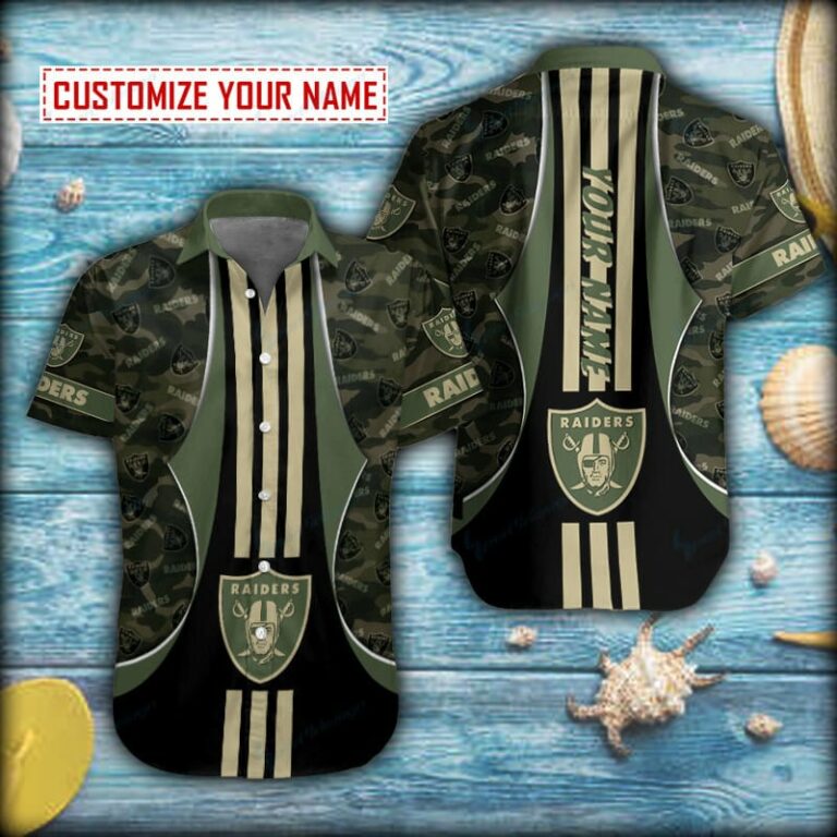 Camouflage Las Vegas Raiders Pattern Short Sleeve Hawaiian Shirt