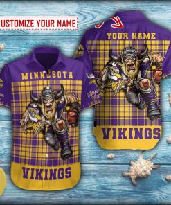 Minnesota Vikings Mascot Short Sleeve Hawaiian Shirt Minnesota Vikings Mascot Short Sleeve Hawaiian Shirt