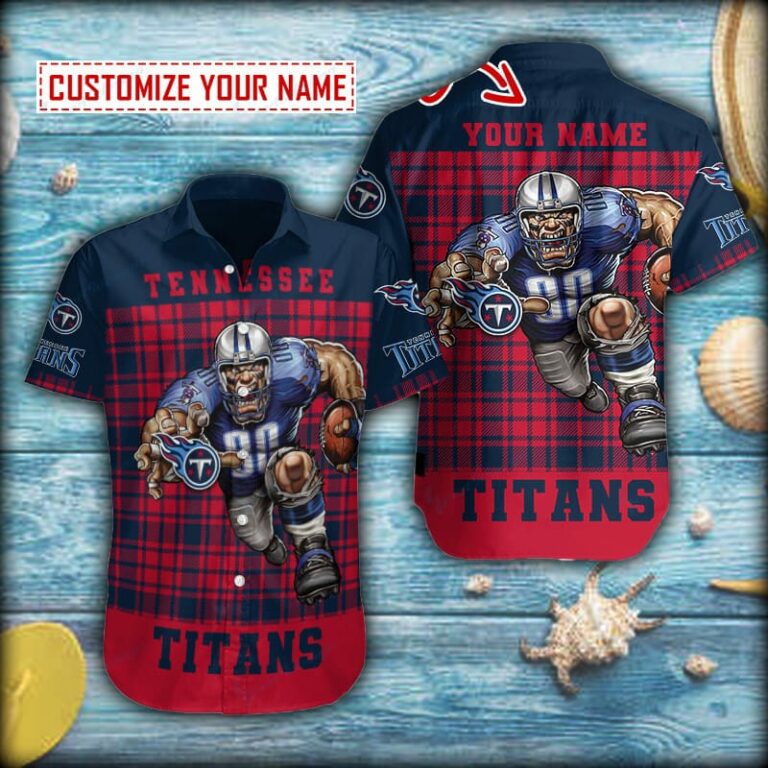 Tennessee Titans Mascot Hawaiian Button Shirt
