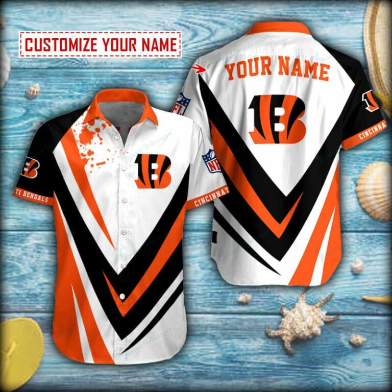 Cincinnati Bengals Football Logo Short Sleeve Hawaiian Shirt