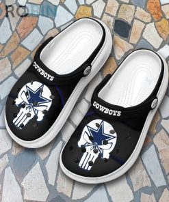 Dallas Cowboys Punisher Skull Clog Custom Crocs Style