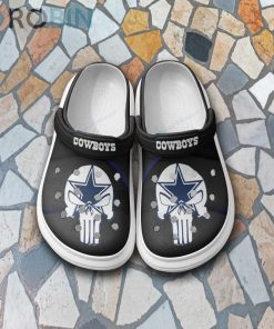 Dallas Cowboys Punisher Skull Clog Custom Crocs Style