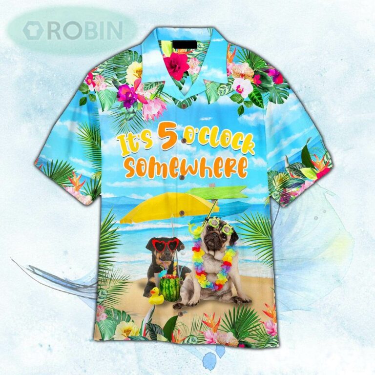 Dog Beach It’s Always 5 O’clock Somewhere Hawaiian Shirt For Men and Women
