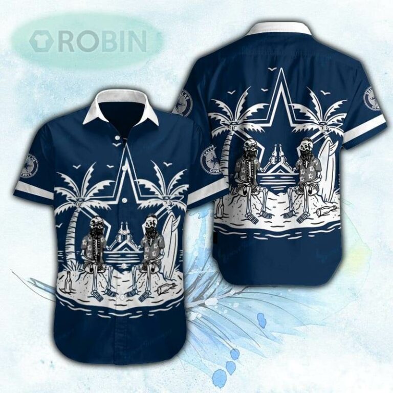 Drinking Skeleton In The Island Dallas Cowboys Hawaiian Shirt For Men and Women