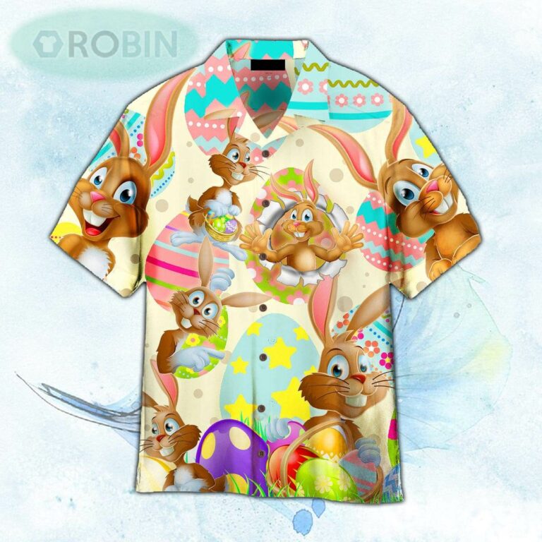 Easter Day Funny Rabbit Eggs Hawaiian Shirt For Men and Women