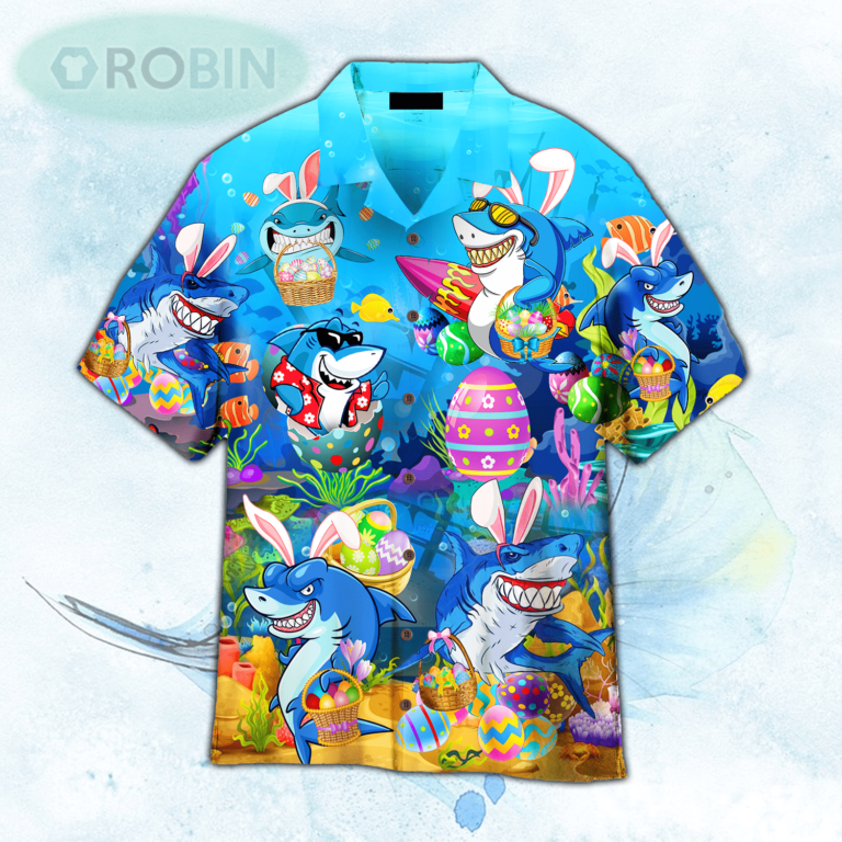 Easter Shark Let’s Enjoy Easter With Sharks Hawaiian Shirt For Men and Women