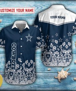 Flower Dallas Cowboys Short Sleeve Hawaiian Shirt