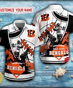 Personalized Football Player Cincinnati Bengals Short Sleeve Hawaiian Shirt