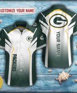 Personalized Green Bay Packers Green Gradient Button Shirt Personalized Green Bay Packers Green Gradient Button Shirt