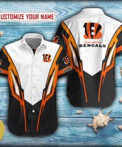 Halftones Pattern Cincinnati Bengals Short Sleeve Hawaiian Shirt Halftones Pattern Cincinnati Bengals Short Sleeve Hawaiian Shirt
