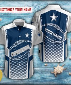 Personalized Halftones Pattern Dallas Cowboys Football Short Sleeve Hawaiian Shirt Personalized Halftones Pattern Dallas Cowboys Football Short Sleeve Hawaiian Shirt