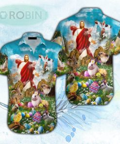 Happy Easter Jesus Is Risen Aloha Hawaiian Shirts For Men and Women
