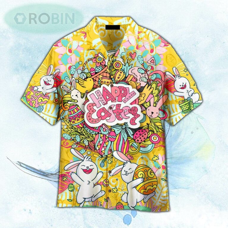 Happy Easter Rabbit Eggs Hawaiian Shirt For Men and Women