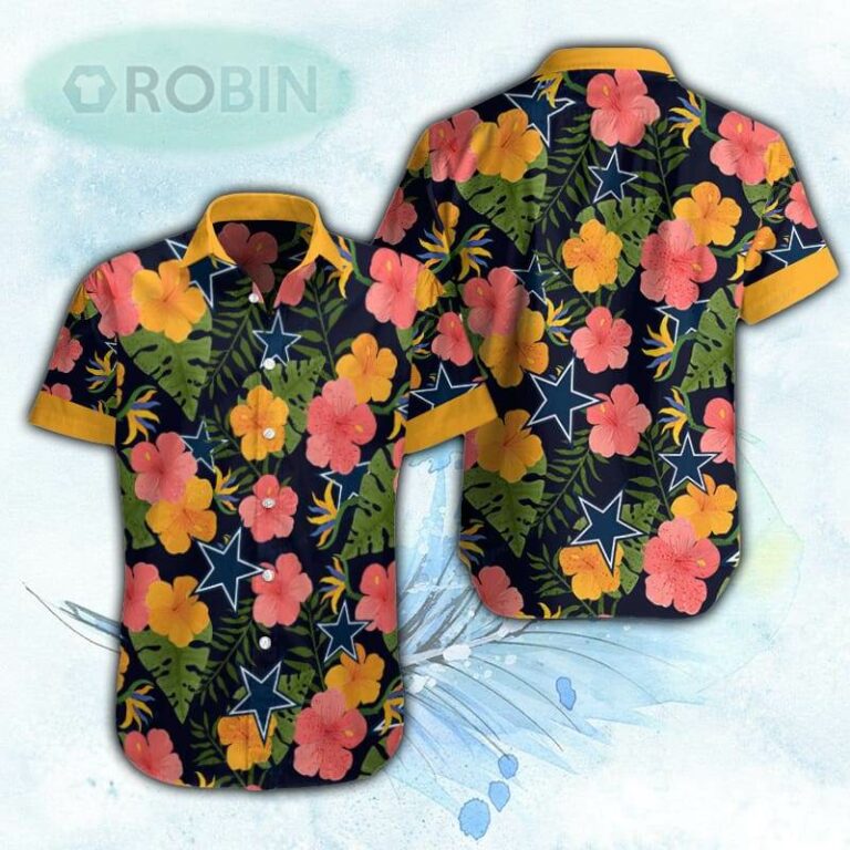 Hibiscus Pattern Dallas Cowboys Hawaiian Shirt For Men and Women