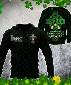 In My Veins Flows The Blood Of Irish Rebels Irish St.Patrick Day All Over Print Hoodie