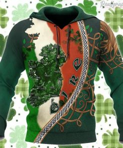 Ireland Map St.Patrick Day All Over Print Hoodie
