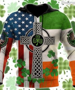 Irish Celtic Knot Cross St.Patrick Day All Over Print Hoodie