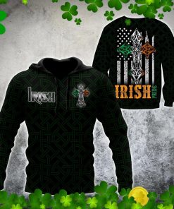 Irish Pride American Flag St.Patrick Day All Over Print Hoodie
