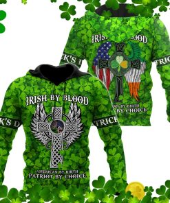 Irish Saint Patrick’s Day Irish By Blood All Over Print Hoodie