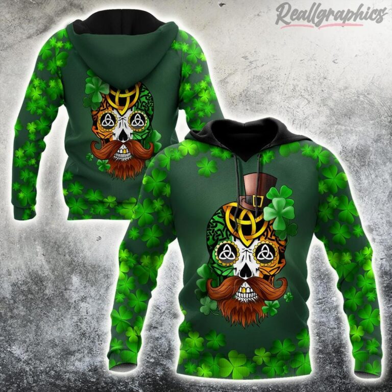 Irish Skull St.Patrick Day All Over Print Hoodie