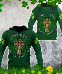 Irish St.Patrick Celtic Cross And Shamrock All Over Print Hoodie