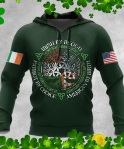 Irish St.Patrick Day By Blood Patriot By Choice American By Birth All Over Print Hoodie