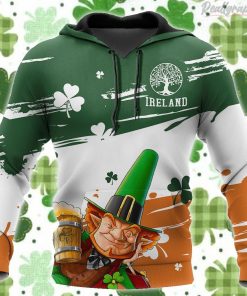 Irish St.Patrick Day Irish Man With Beer All Over Print Hoodie