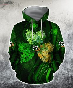 Irish St.Patrick Shamrock All Over Print Hoodie