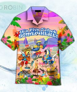 It’s 5 O’clock Somewhere Parrot Party On The Beach Hawaiian Shirt For Men and Women
