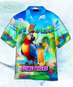 Its Five O Clock Somewhere Tropical Parrot Hawaiian Shirt For Men and Women