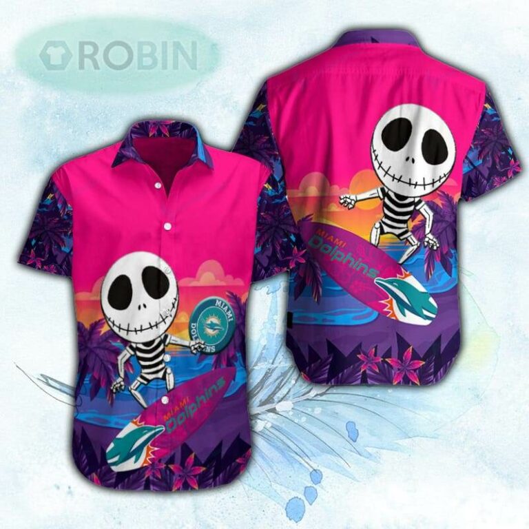 Jack Skellington Miami Dolphins Hawaiian Shirt For Men and Women
