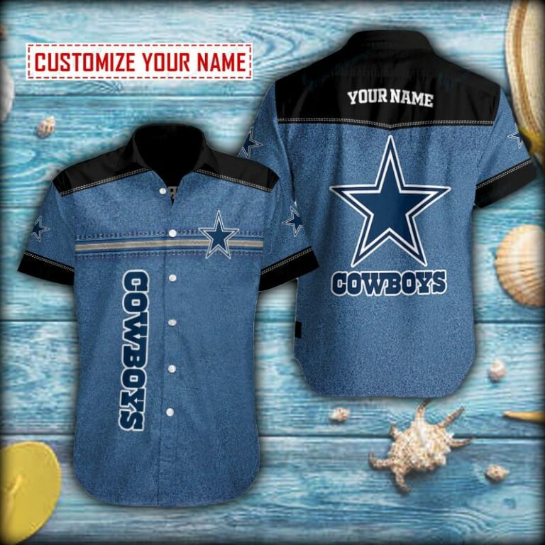 Personalized Jean Fabric Dallas Cowboys Short Sleeve Hawaiian Shirt