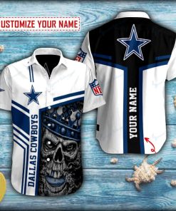 Personalized King Skull Dallas Cowboys Short Sleeve Hawaiian Shirt Personalized King Skull Dallas Cowboys Short Sleeve Hawaiian Shirt