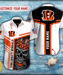 King Skull Hold Cincinnati Bengals Button Shirt