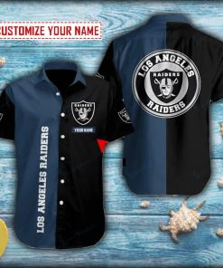 Las Vegas Raiders Blue And Black Short Sleeve Hawaiian Shirt