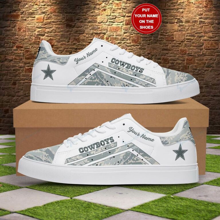 Logo Dallas Cowboys Camouflage Stan Smith Shoes, Gift for NFL fans