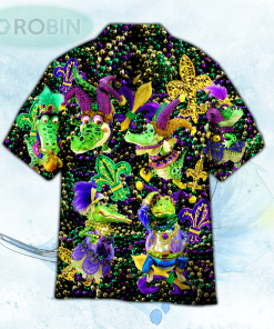 Mardi Gras Alligator Aloha Hawaiian Shirts For Men and For Women