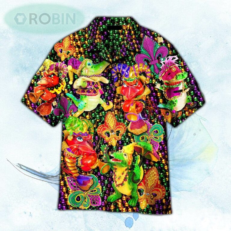 Mardi Gras Alligator Hawaiian Shirt For Men and Women