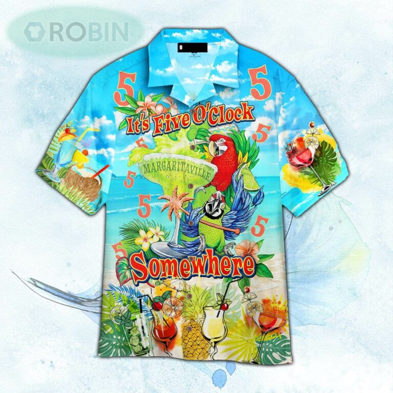 Margaritaville Parrot It’s 5 O’clock Somewhere Hawaiian Shirt For Men and Women