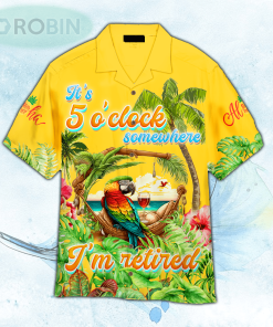 Men’S It’s 5 O’clock Somewhere Parrot Hawaiian Shirt For Men and Women