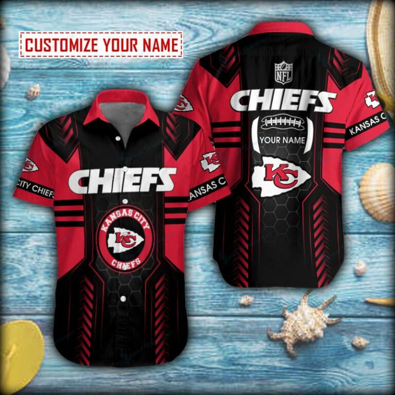 Personalized Mesh Kansas City Chiefs Football Short Sleeve Hawaiian Shirt