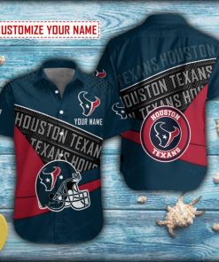 Personalized Metal Mesh Houston Texans Short Sleeve Hawaiian Shirt