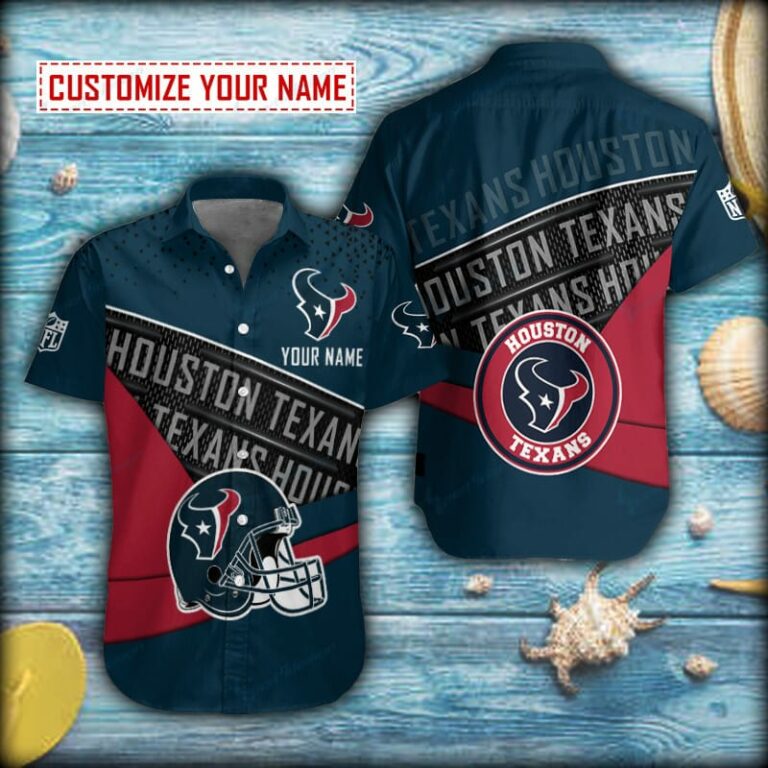 Personalized Metal Mesh Houston Texans Short Sleeve Hawaiian Shirt