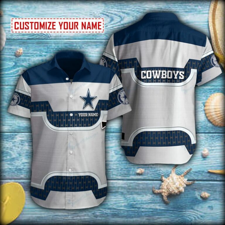 Personalized Metal Texture Dallas Cowboys Button Shirt