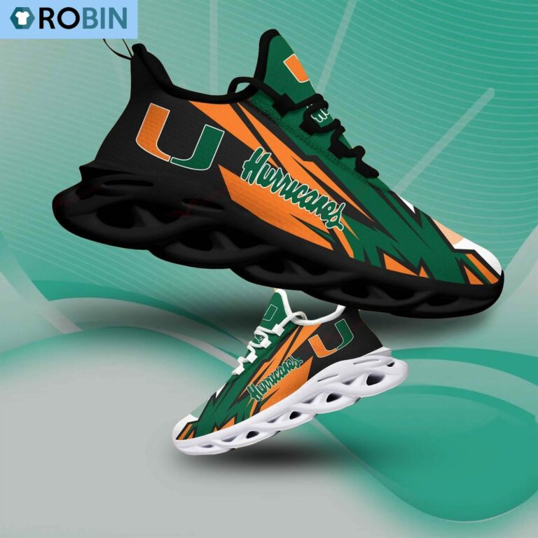 Miami Hurricanes Sport Shoes, NCAA Gift For Fans