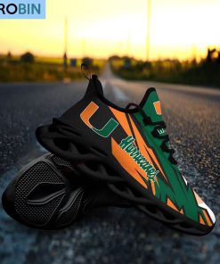 Miami Hurricanes Sport Shoes, NCAA Gift For Fans