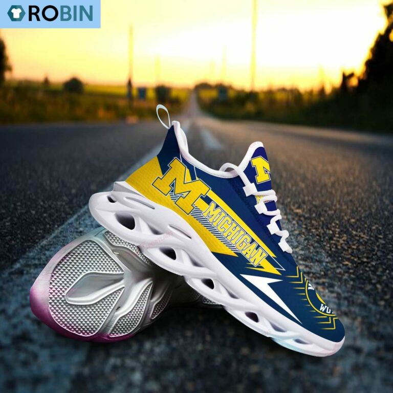 Michigan Wolverines Sport Shoes, NCAA Sneakers Gift For Fans