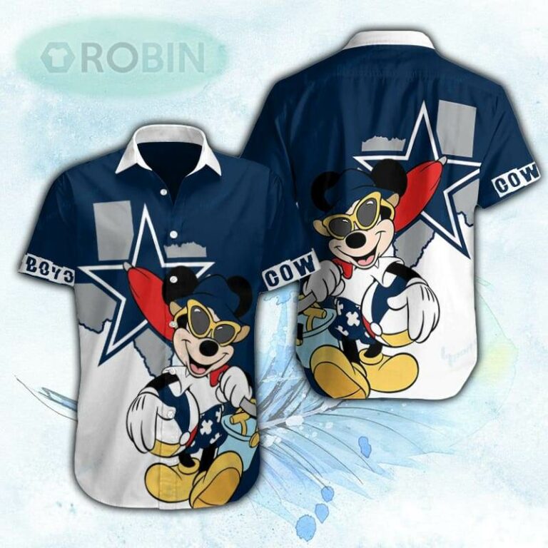 Mickey Beach Dallas Cowboys Hawaiian Shirt For Men and Women
